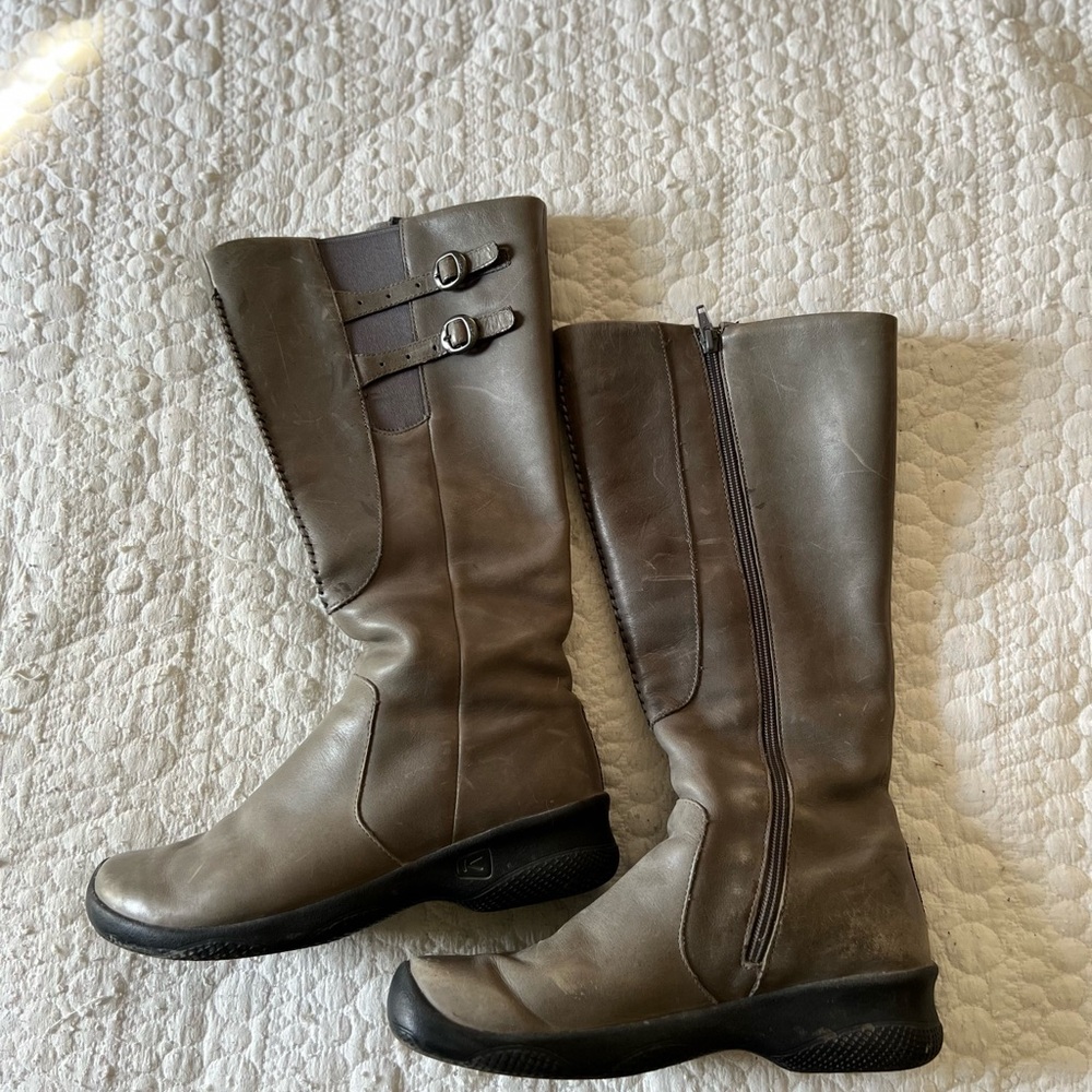 Leather Grey Tiding Boots